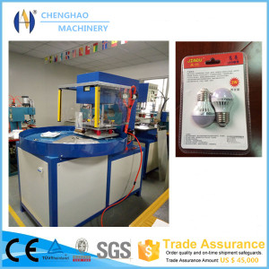 Auto-Turntable 5kw High Frequency 3 Working Stations Memory Card/LED Lamp Packaging Machine