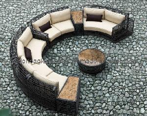 Round Rattan 2014 New Design Outdoor Garden Sofa (TY0014)