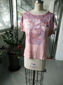 Summer Lovely Pink Casual Women′ T-Shirt Clothes